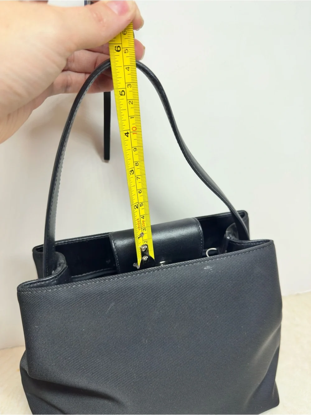 Vintage Coach Mercer 7417 Black Twill Leather Mini Satchel Y2K